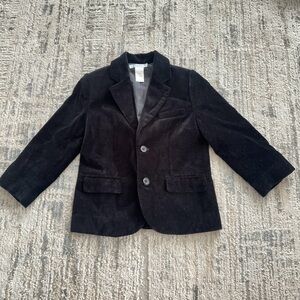 Janie and Jack Black Velvet Blazer with Structured Shoulders